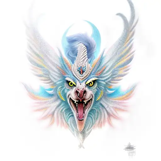 Maya mixed with the mythical creature the griffin tattoo design idea
