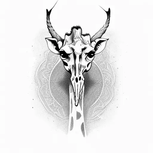 giraff skull tattoo design idea