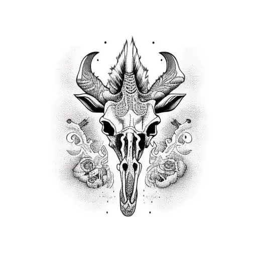 giraff skull tattoo design idea
