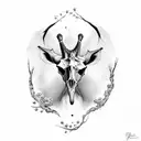 giraff skull tattoo design idea