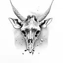 giraff skull tattoo design idea