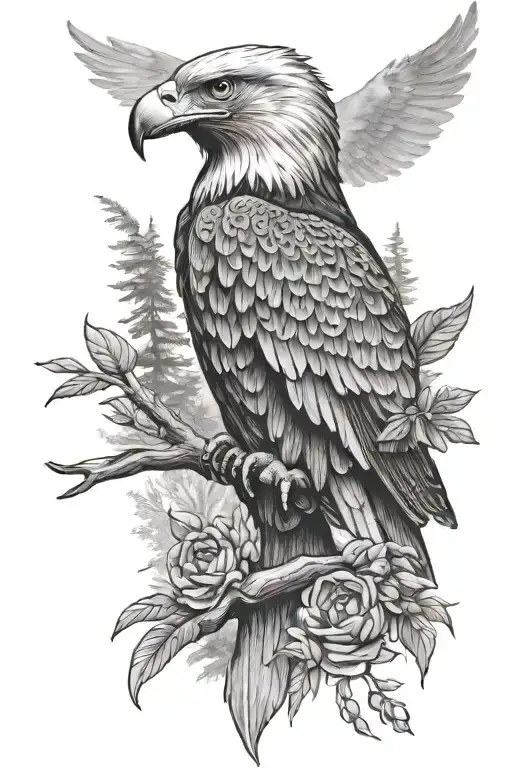 Outdoor scene featuring an eagle tattoo design idea