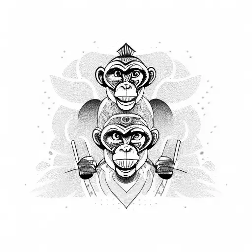 monkey tattoo design idea
