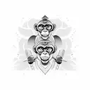monkey tattoo design idea