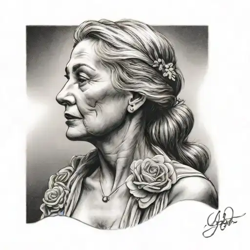 Mother memorial portrait tattoo tattoo design idea