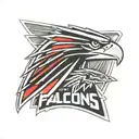 atl falcons logo with the nfl logo incorporated representing the client's love for atlanta falcons tattoo design idea