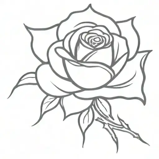rose in fire flame tattoo design idea