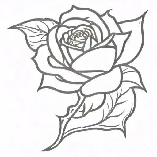 rose in flame of fire tattoo design idea