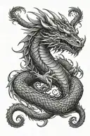 Dragon wrapped: chest, collarbone, back, spine tattoo tattoo design idea