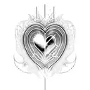 burning heart sparkles locked cage shattered  tattoo design idea