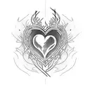 burning heart sparkles locked cage shattered  tattoo design idea
