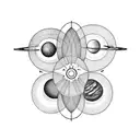 A solar system made of different types of flowers tattoo design idea