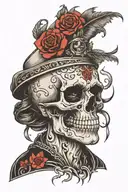 skull with lashes getting a facial tattoo design idea