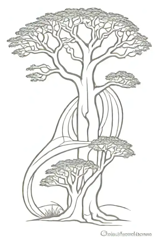 baobab tree of life tattoo design idea