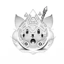 kirby in diferents variations tattoo design idea