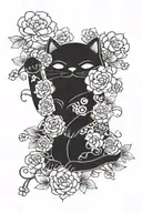 maneki neko tattoo design idea