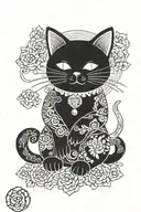 maneki neko tattoo design idea