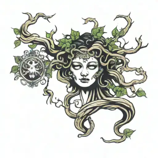 Medusa head and poison Tree Of Life tattoo design idea