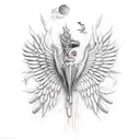 icarus fall tattoo design idea