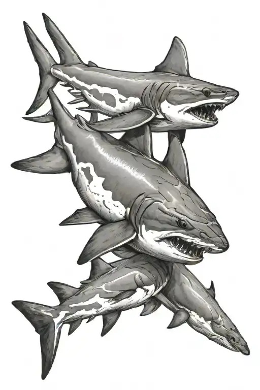 Blacktip reef shark tattoo design idea