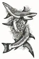 Blacktip reef shark tattoo design idea