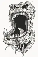 jaw open tattoo design idea
