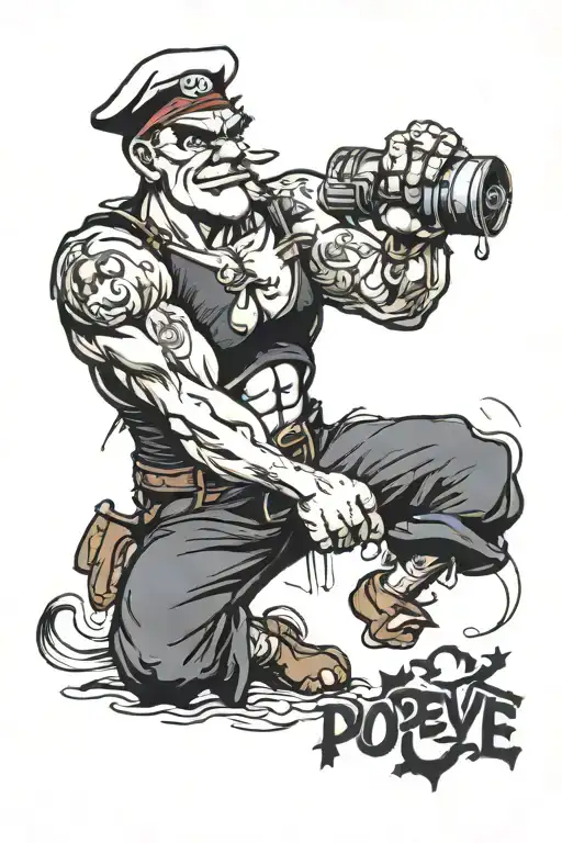 popeye tattoo design idea