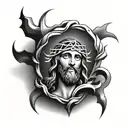 jesus heart tattoo design idea