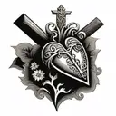 jesus heart tattoo design idea