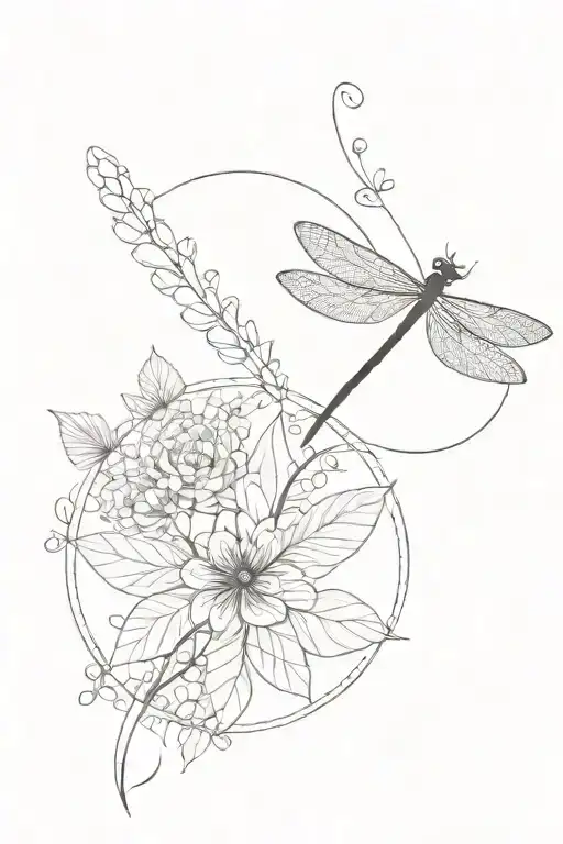 dragonfly and mandala design incorporating tattoo design idea