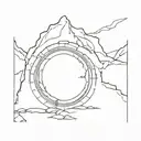hobbit hole door cracked open to Sauron Lord of the Rings. subtly combine with Harry Potter. very simple small design   tattoo design idea