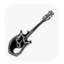 guitar with skeletor and alemannic symbols tattoo design idea