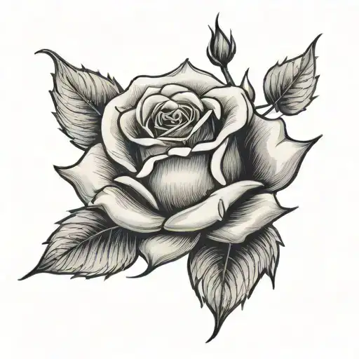 a rose with one side red and the other side while the stem has trust isues with the i as a thorn tattoo design idea