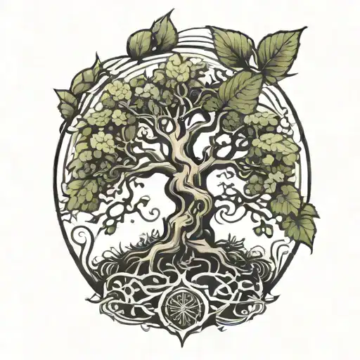 elder tree tattoo design idea