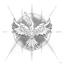 Phoenix rising from flames tattoo design idea