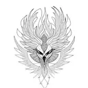 Phoenix rising from flames tattoo design idea