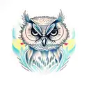 oak tree owl daffodil tattoo design idea