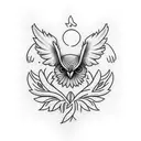 oak tree owl daffodil tattoo design idea