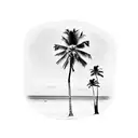 beach with sand coconut tree and sky tattoo design idea