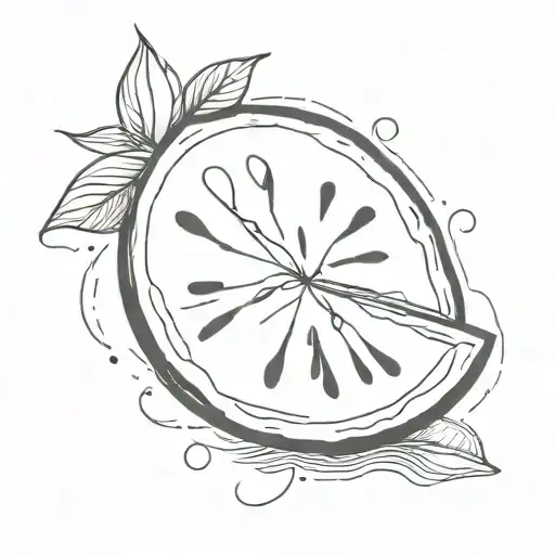 watermelon heart shape tattoo design idea
