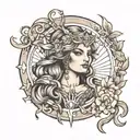 goddess minerva tattoo design idea