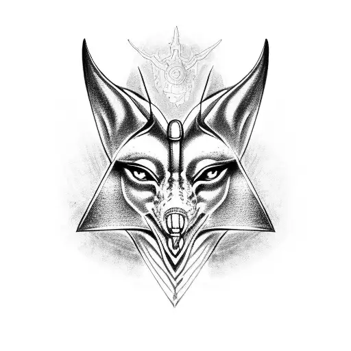 Ankh and anubis tattoo design idea