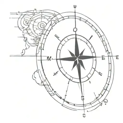 compass with dates 2024 05 31 tattoo design idea
