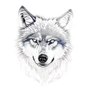 wolf bear moon roses tattoo design idea