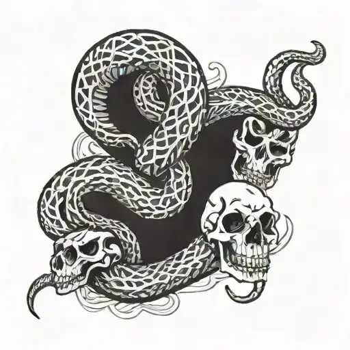 snake skeleton  tattoo design idea