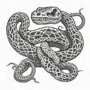 skeleton snake tattoo design idea