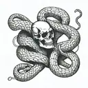 skeleton snake tattoo design idea