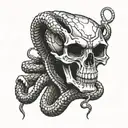 snake skeleton  tattoo design idea