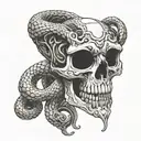 snake skeleton  tattoo design idea