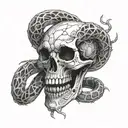 snake skeleton  tattoo design idea